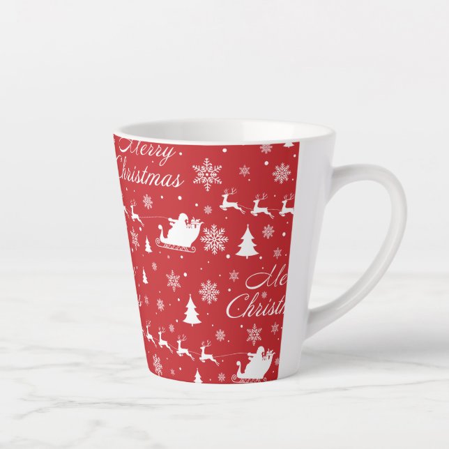 Caneca De Café Latte Cópia do padrão de Natal 2 (Direita)