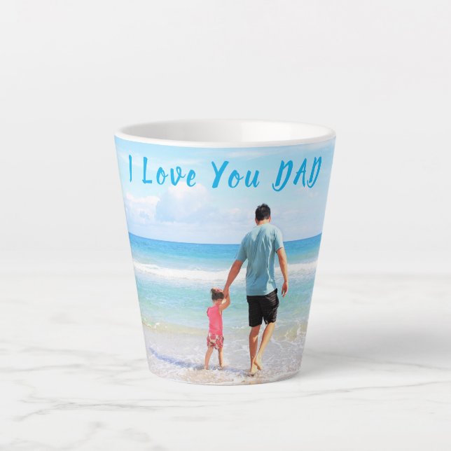 Caneca De Café Latte Copo de Café com Foto do Seu Pai Presente Personal (Frente)