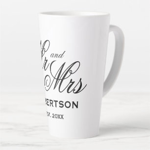 Caneca De Café Latte Copo de café latte elegante Sr e Sra para recém-ca