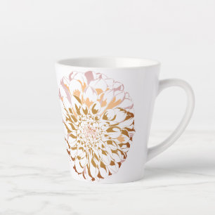 Caneca De Café Latte copo floral dália