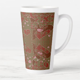 Caneca De Café Latte Copo flores de coração