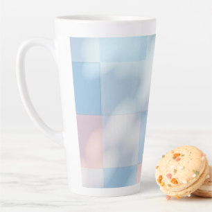 Caneca De Café Latte copos cor-de-rosa pastel e azul-claro