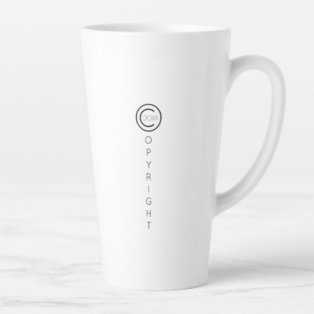 Caneca De Café Latte Copyright Modern White Typografia (Direita)