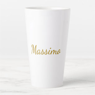 Caneca De Café Latte Cor Colorida Caligrafia Elegante Simples Nome