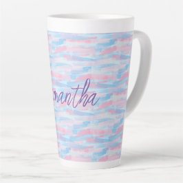 Caneca De Café Latte Cor da aquarela do pastel artístico