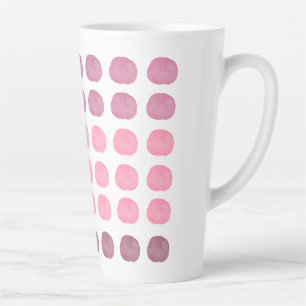 Caneca De Café Latte Cor d'água, cor rosa, Bolinhas de arte felizes