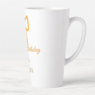 Caneca De Café Latte Cor d'água do arco cor de laranja amarela retro fe