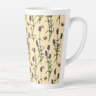 Caneca De Café Latte Cor d'água pintada à mão e padrão de tinta com lav