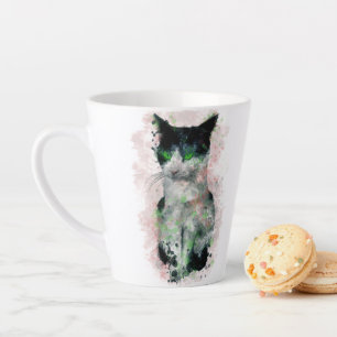 Caneca De Café Latte Cor-De-Água Preta E Branca, Cor-De-Rosa, Cor-De-Ro