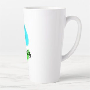 Caneca De Café Latte Cor de água verde azul adicione seu nome ao texto 