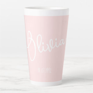 Caneca De Café Latte Cor de Mug Personalizada - Rosa Esmagada