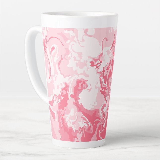 Caneca De Café Latte Cor-de-rosa marmoreado (Ângulo esquerdo)