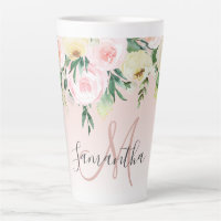 Cor-de-rosa moderno e flores com nome
