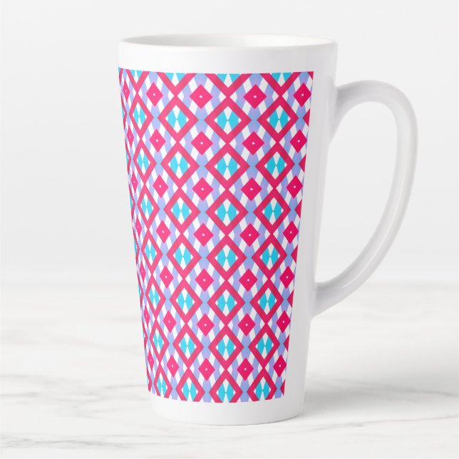 Caneca De Café Latte Cor-de-rosa, púrpura e azul (Direita)