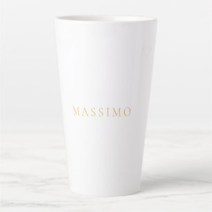 Caneca De Café Latte Cor Própria Nome Decorativo Chic Simples