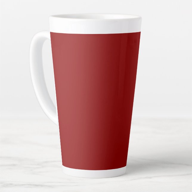 Caneca De Café Latte Cor Sólida do Veludo Vermelho | Clássico | Elegant (Ângulo esquerdo)