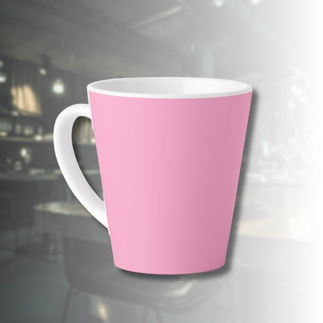 Caneca De Café Latte Cor Sólida Rosa do Cravo | Clássico | Elegante (Criador carregado)