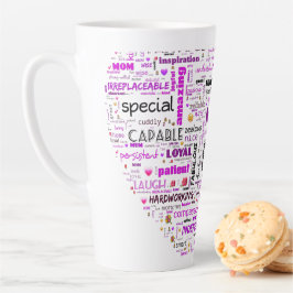 Caneca De Café Latte Coração da mãe