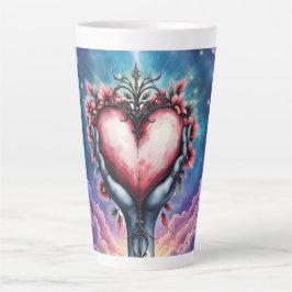 Caneca De Café Latte Coração da Magia Silenciosa