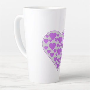 Caneca De Café Latte Coração Dentro de um Coração – Design Romântico Fo