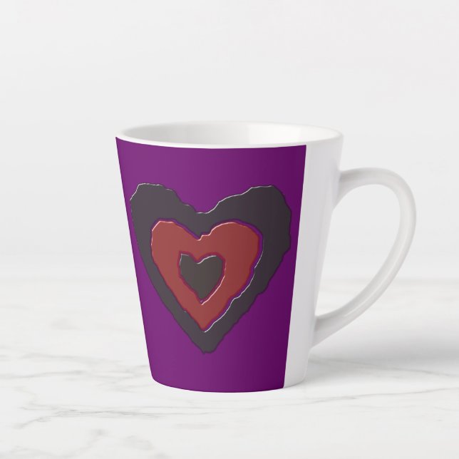 Caneca De Café Latte Coração do Amor Derretido Gótico (Direita)
