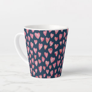 Caneca De Café Latte Coração do Namorados rosa 