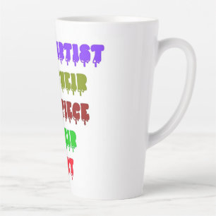 Caneca De Café Latte Corações Artistas E Arte E Alma