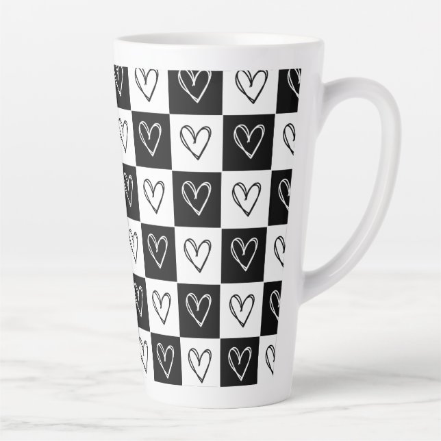 Caneca De Café Latte Corações da Desktop Board (Direita)