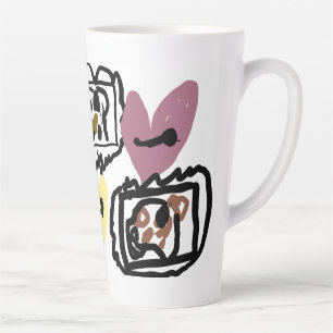 Caneca De Café Latte corações de Bulldog Americano