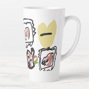 Caneca De Café Latte Corações de Pointer Alemão de Pelo Curto
