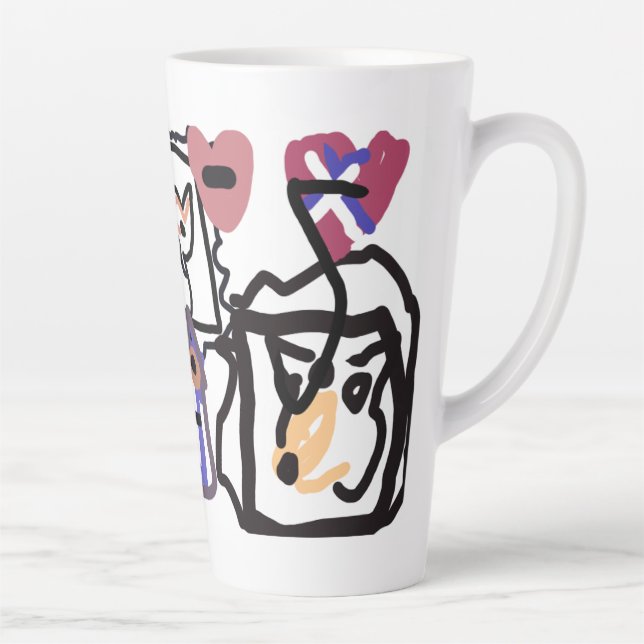 Caneca De Café Latte corações de Welsh Corgi (Direita)