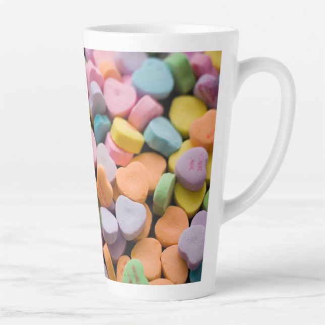 Caneca De Café Latte CORAÇÕES DO CANDY DO namorados (Direita)