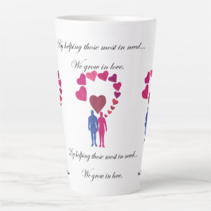 Caneca De Café Latte Corações em crescimento especial com cãibra lat