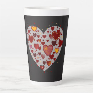 Caneca De Café Latte Corações Pequenos