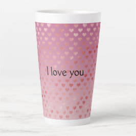 Caneca De Café Latte Corações Vermelhos Cor-de-Rosa