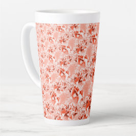 Caneca De Café Latte Coral de salmão embebido com um pouco brilhante e