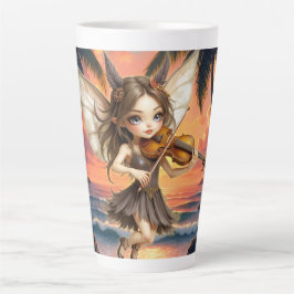 Caneca De Café Latte Cordas Sussurrantes da Fada do Crepúsculo.