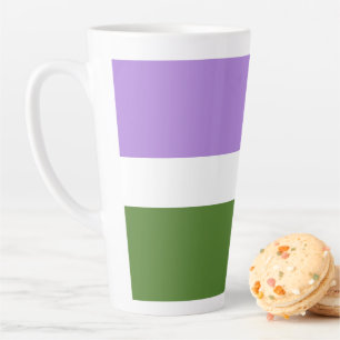 Caneca De Café Latte Cores da Bandeira do Orgulho Genderqueer de Slippe