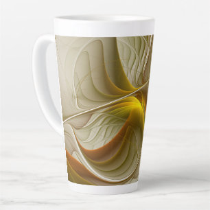 Caneca De Café Latte Cores de metais de Precioso, arte fractal Abstrato