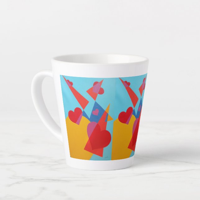 Caneca De Café Latte Cores Lindas e Vibrantes! Caneca de Latte (Ângulo esquerdo)