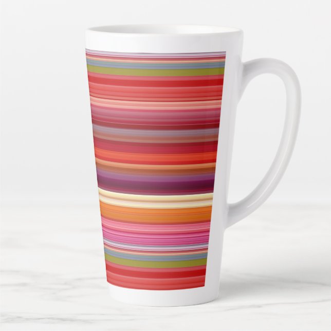 Caneca De Café Latte Cores listradas de safra (Direita)