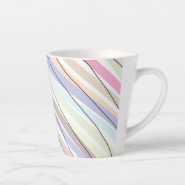 Caneca De Café Latte Cores Pastel Onduladas