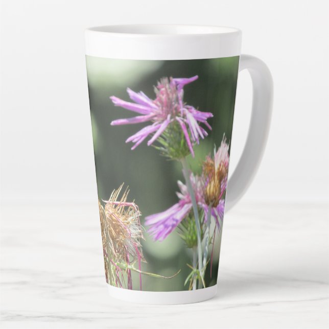 Caneca De Café Latte Corfu Lilac Wildflower (Ângulo direito)