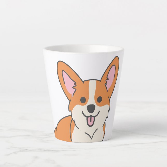 Caneca De Café Latte Corgi (Frente)
