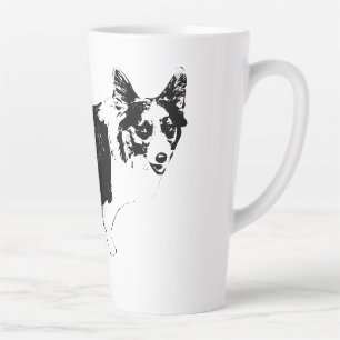 Caneca De Café Latte Corgi Olhar Brilhante Sorriso de Inverno