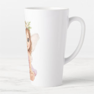 Caneca De Café Latte Coroa de Flor Mágica Fofa Bebê Fada