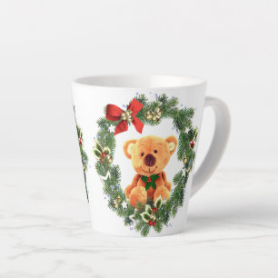 Caneca De Café Latte Coroa de Natal Urso Festa Decoração de Casa