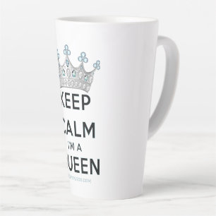 Caneca De Café Latte Coroa rainha polished silver SlipperyJoe's keep ca