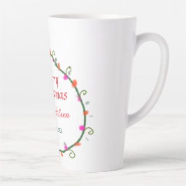 Caneca De Café Latte coroa verde-branca-branca, coroa-branca, Feliz Nat