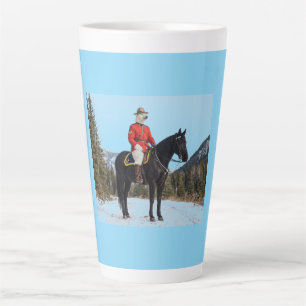 Caneca De Café Latte Corporal da RCMP de Urso Polar a Cavalo